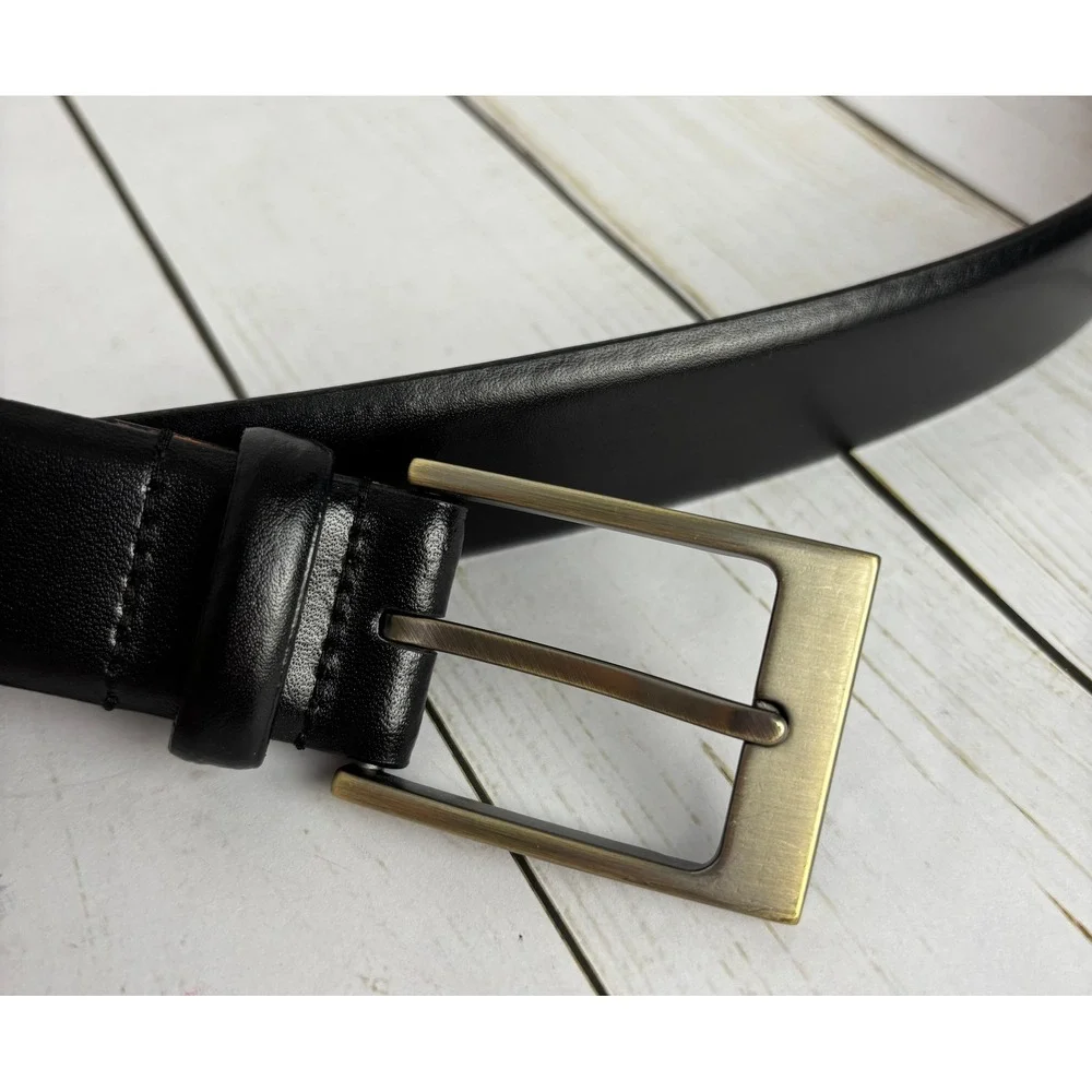 Mens Wearhouse Black Full Grain Italian Leather Dress Belt Size‎ 54 41810X-02